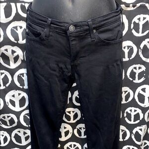 AG ADRIANO GOLDSCHMIED THE LEGGING ANKLE SUPER SKINNY BLACK JEANS SZ 24R